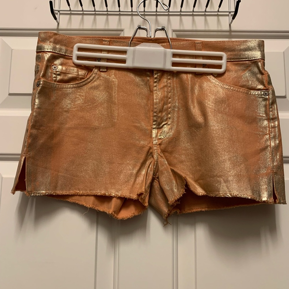 7 for all Mankind Metallic Denim Shorts